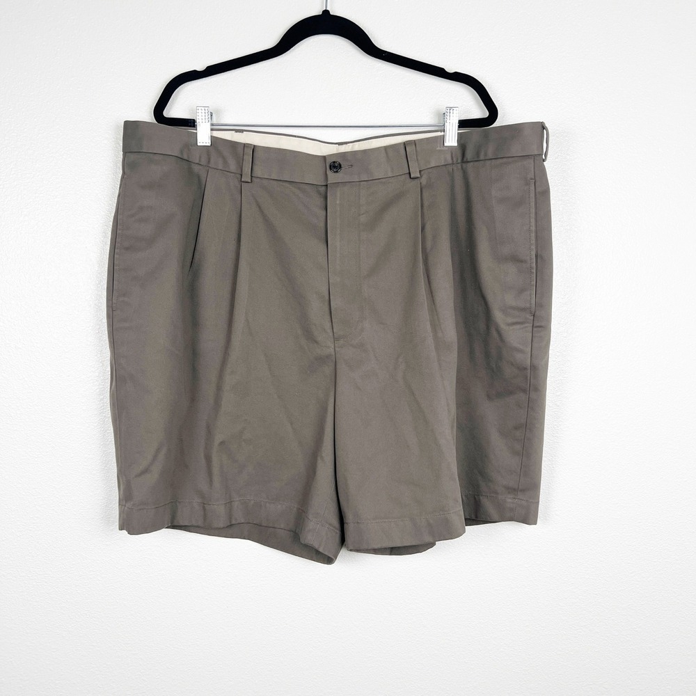 Brooks Brothers 346 Advantage Shorts Mens 44 Brown Khaki Cotton Chino Flat Front